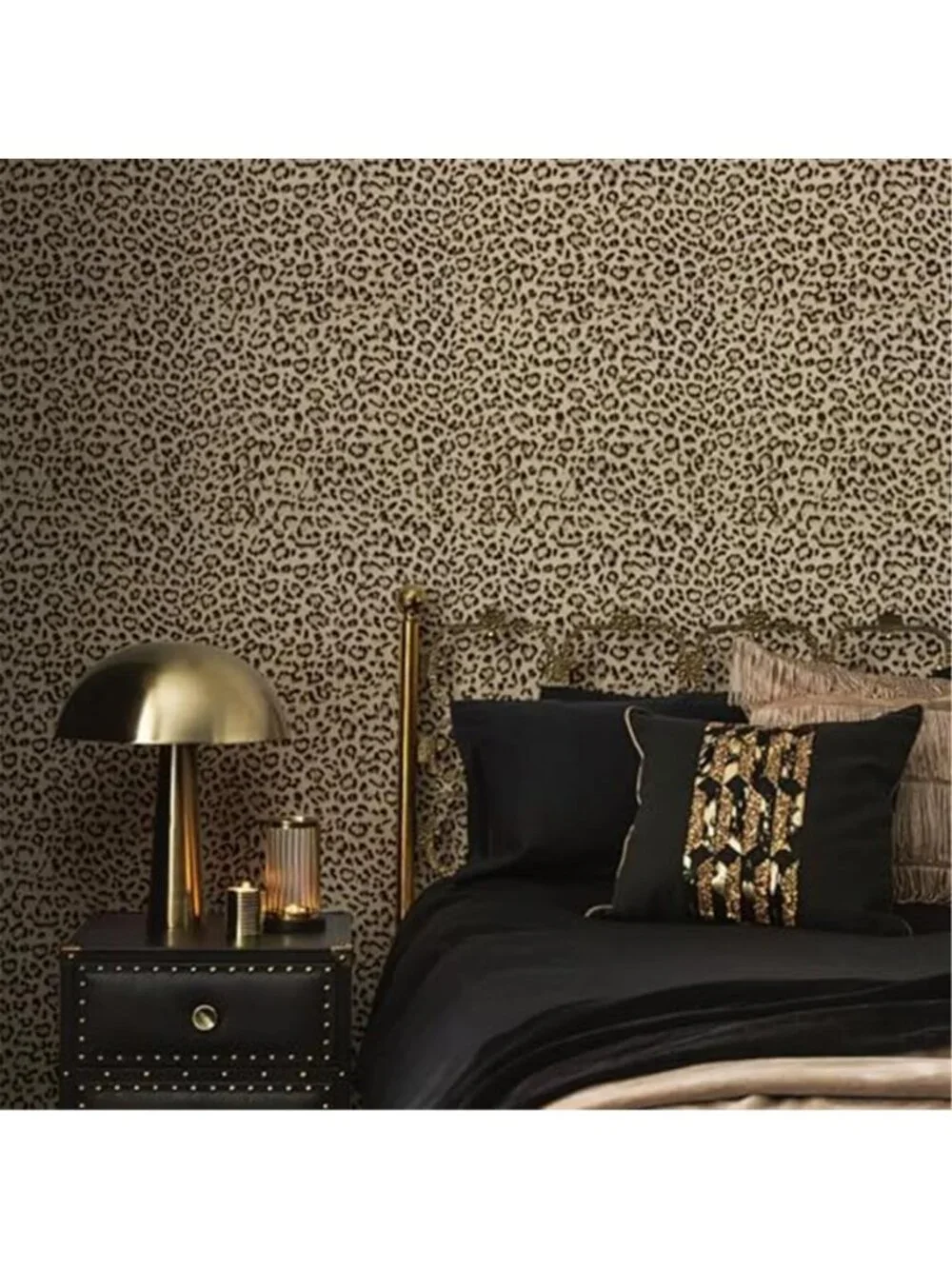 Leopard Print Peel Stick Wallpaper Removable Waterproof Cheetah Yellow Black